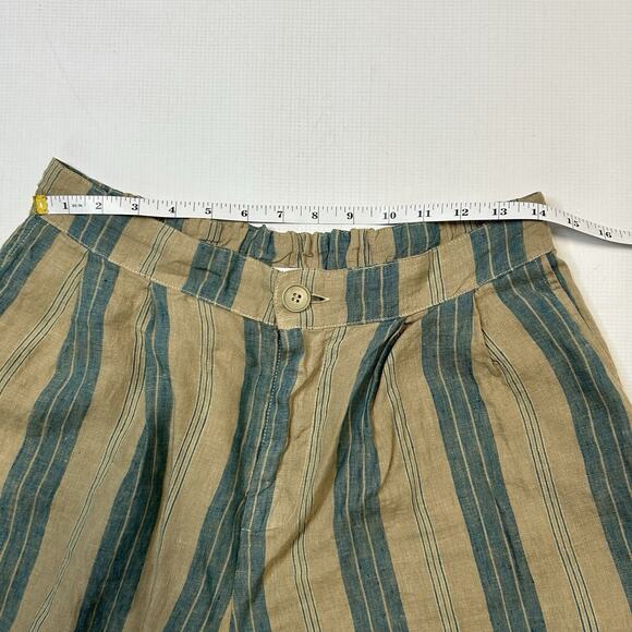 Free People CP Shades Bermuda Shorts Women’s Size Medium Olive Green Blue Stripe - Picture 5 of 9